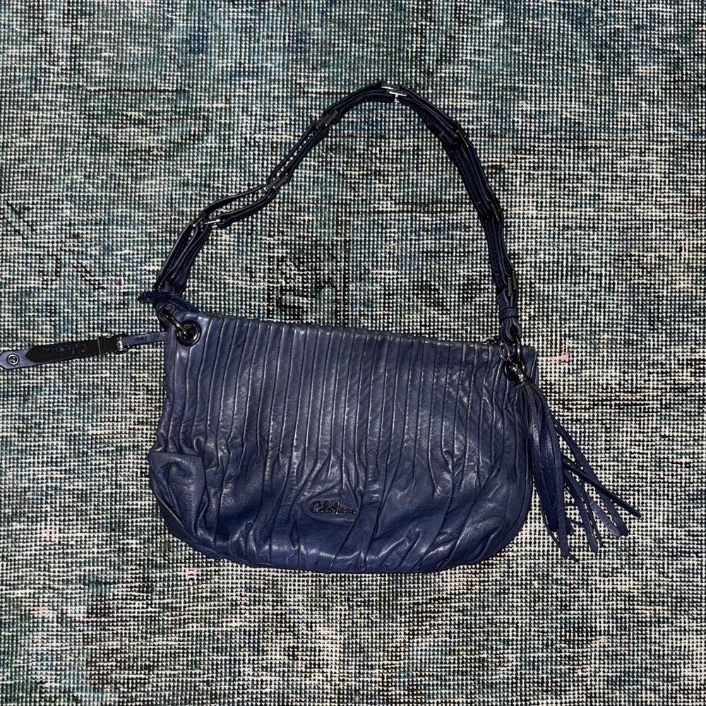 Cole Haan Elegant Blue Leather Handbag
